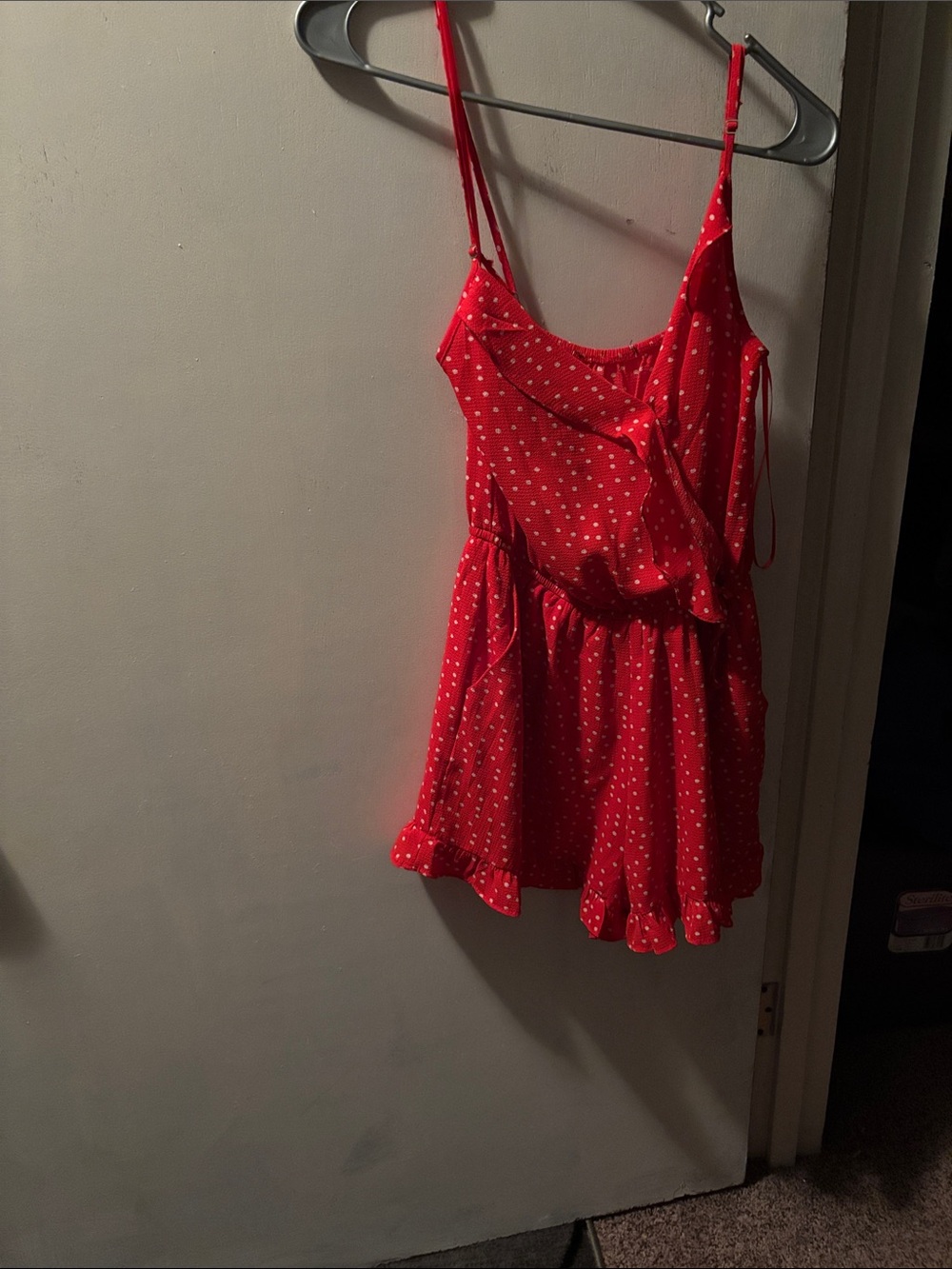 Red Polka Dot Ruffle Romper